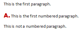 Numbering/Levels